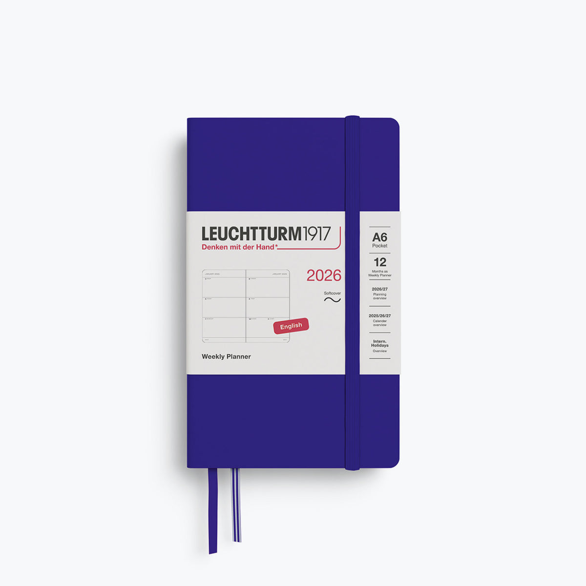 Leuchtturm1917 - 2026 Diary - Weekly Planner - A6 - Ink (Soft)