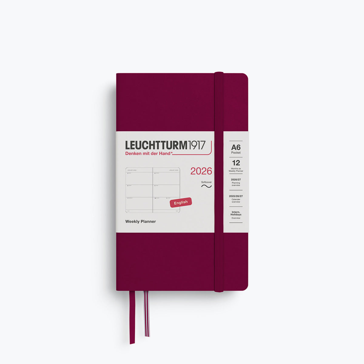 Leuchtturm1917 - 2026 Diary - Weekly Planner - A6 - Port Red (Soft)