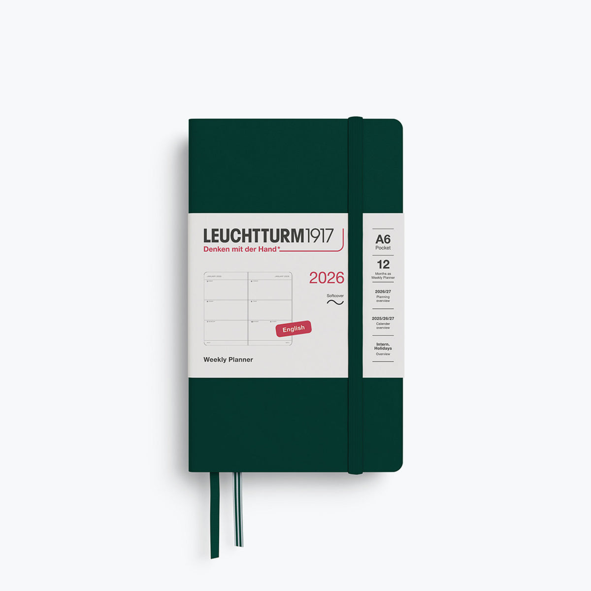 Leuchtturm1917 - 2026 Diary - Weekly Planner - A6 - Forest Green (Soft)