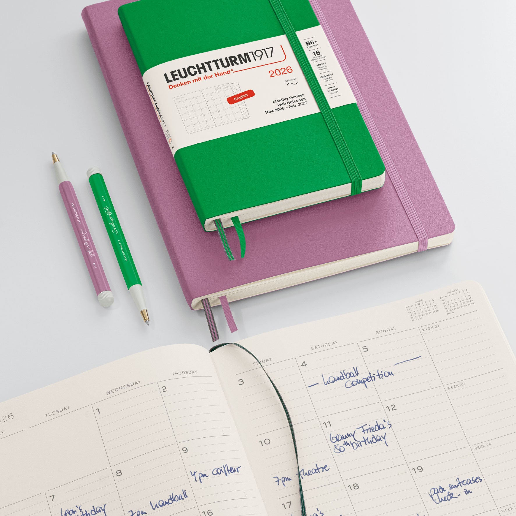 Leuchtturm1917 - 2026 Diary - Monthly Notebook - B5 - Forest Green