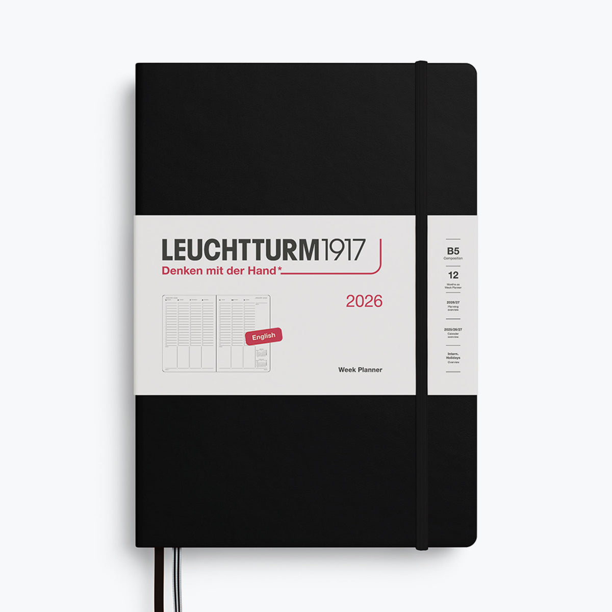 Leuchtturm1917 - 2026 Diary - Week Planner - B5 - Black