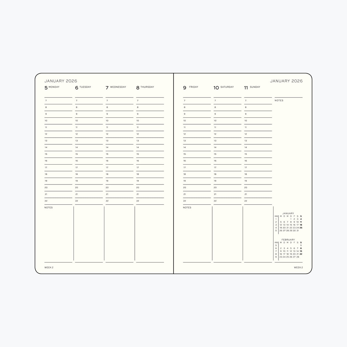 Leuchtturm1917 - 2026 Diary - Week Planner - B5 - Spring Leaf