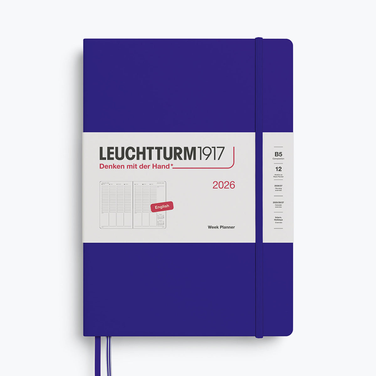 Leuchtturm1917 - 2026 Diary - Week Planner - B5 - Ink