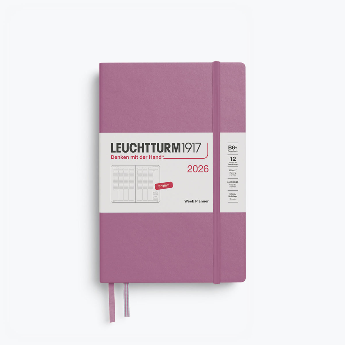 Leuchtturm1917 - 2026 Diary - Week Planner - B6+ - Dusty Rose