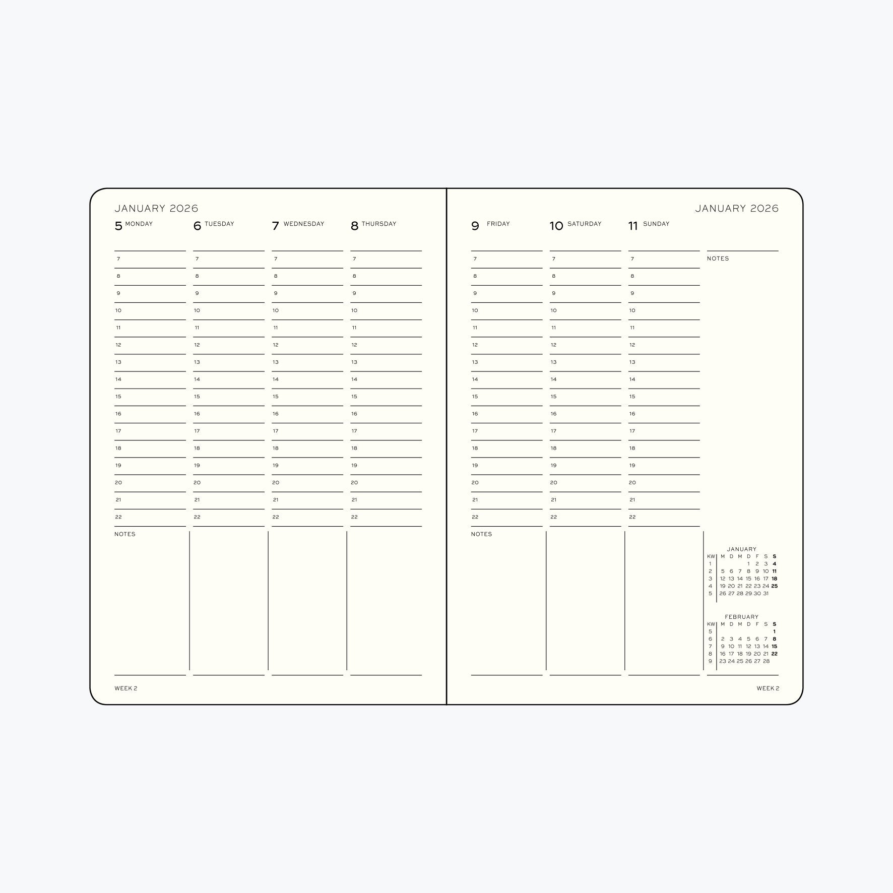 Leuchtturm1917 - 2026 Diary - Week Planner - B6+ - Spring Leaf