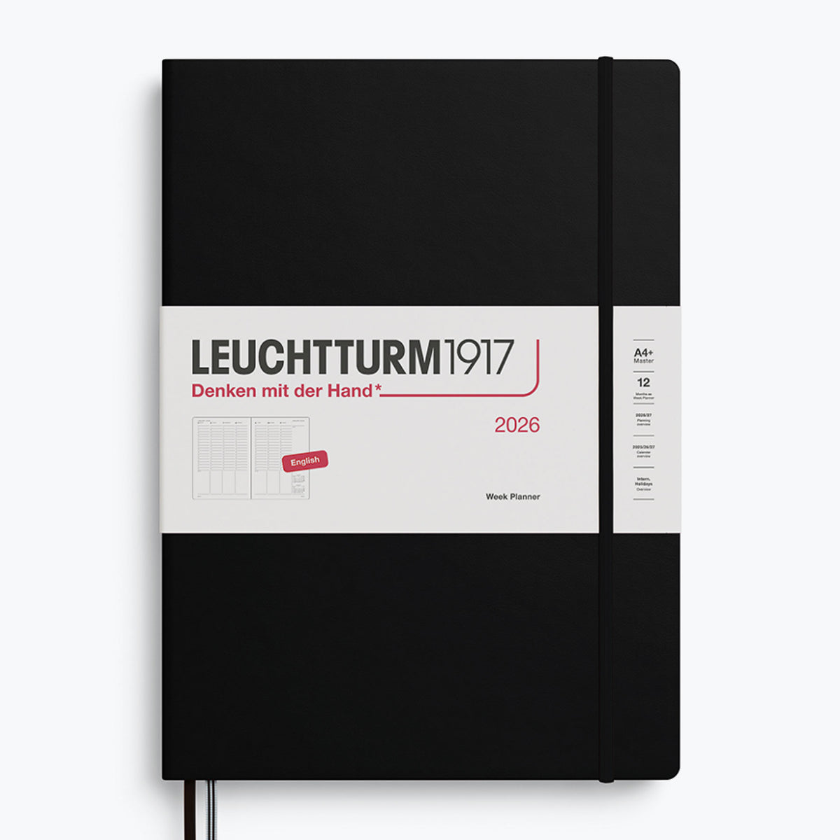 Leuchtturm1917 - 2026 Diary - Week Planner - A4 - Black
