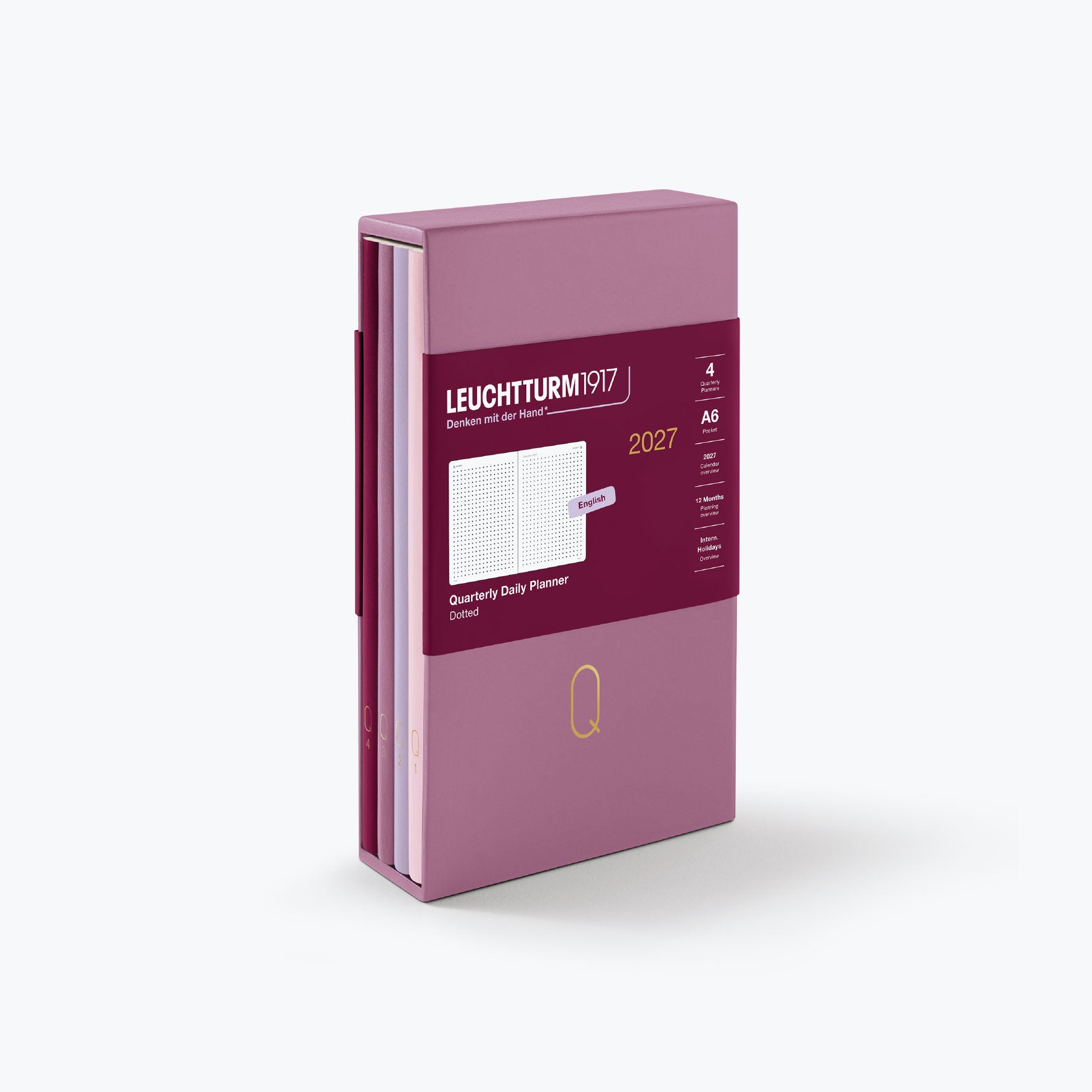 Leuchtturm1917 - 2027 Diary - Quarterly Daily Planner - Shades of Rose