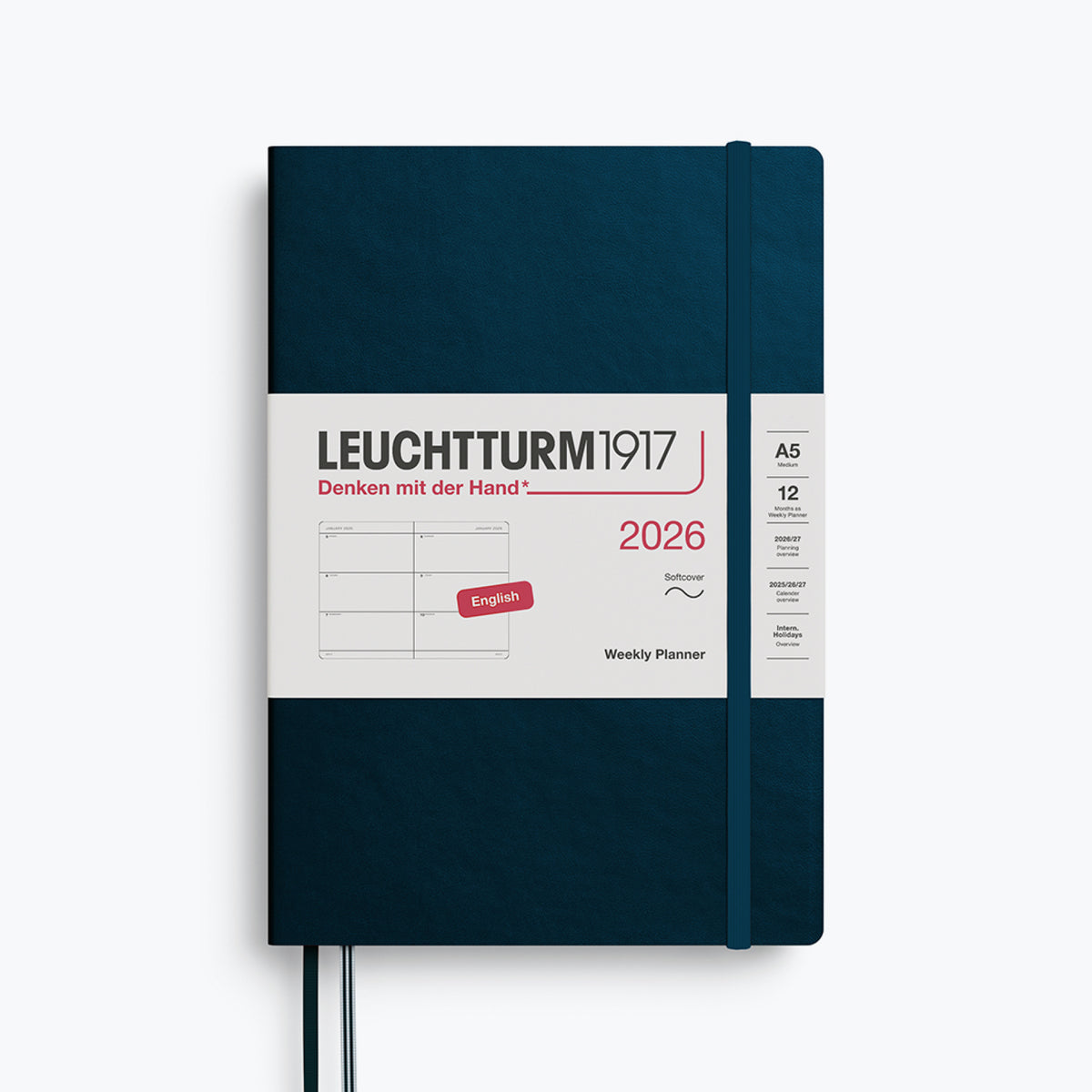 Leuchtturm1917 - 2026 Diary - Weekly Planner - A5 - Deep Sea (Soft)