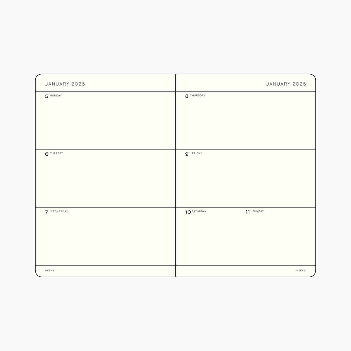 Leuchtturm1917 - 2026 Diary - Weekly Planner - A5 - Deep Sea (Soft)