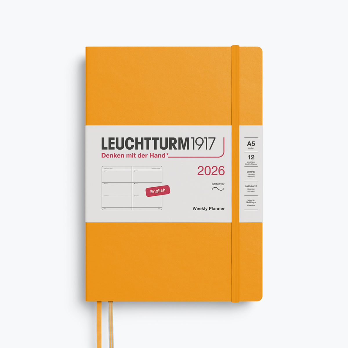 Leuchtturm1917 - 2026 Diary - Weekly Planner - A5 - Rising Sun (Soft)