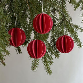 Lovi - Ornament - Baubles - 6cm - Dark Red (Pack of 4)