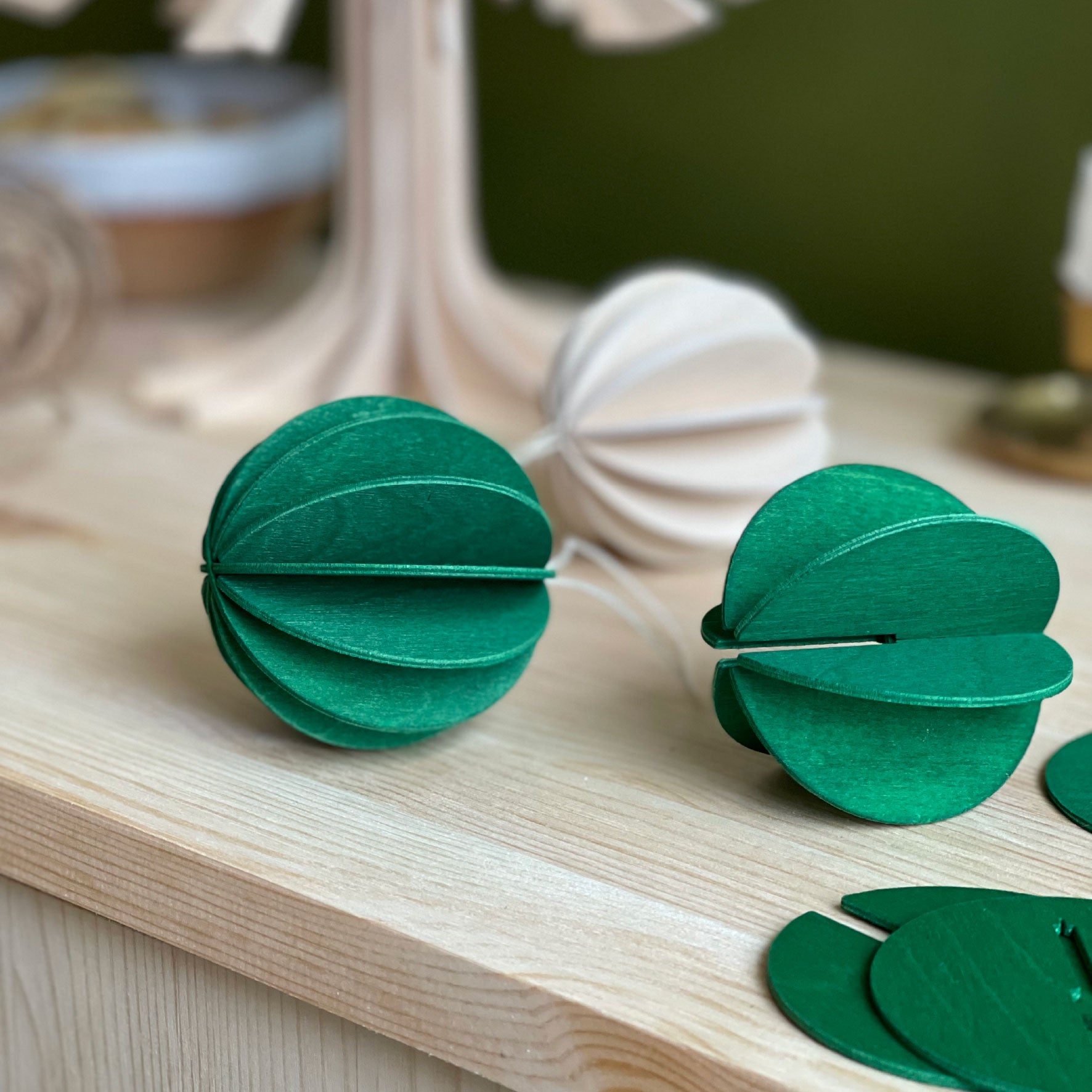 Lovi - Ornament - Baubles - 4cm - Dark Green (Pack of 6)