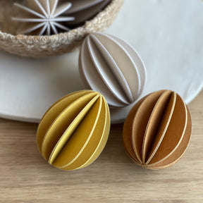 Lovi - Ornament - Eggs (Pillow Box) - 7cm - Golden Mix (Pack of 3)