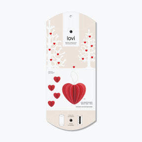 Lovi - Ornament - Heart (Pillow Box) - 6.8cm - Bright Red (Pack of 4)