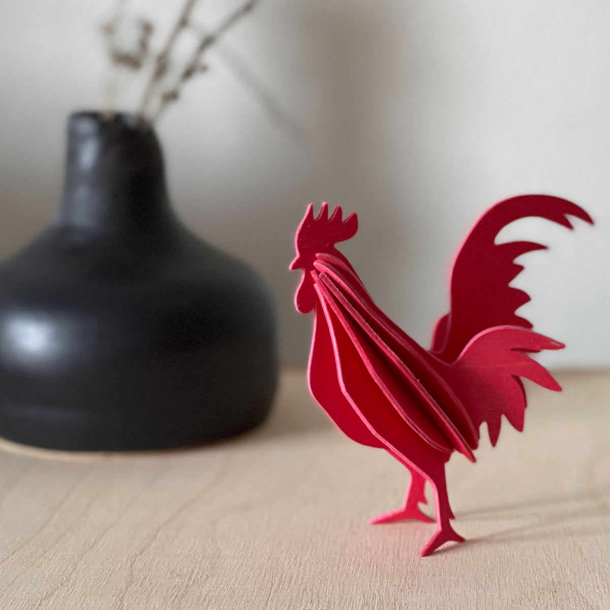 Lovi - Ornament - Rooster - 10cm - Red