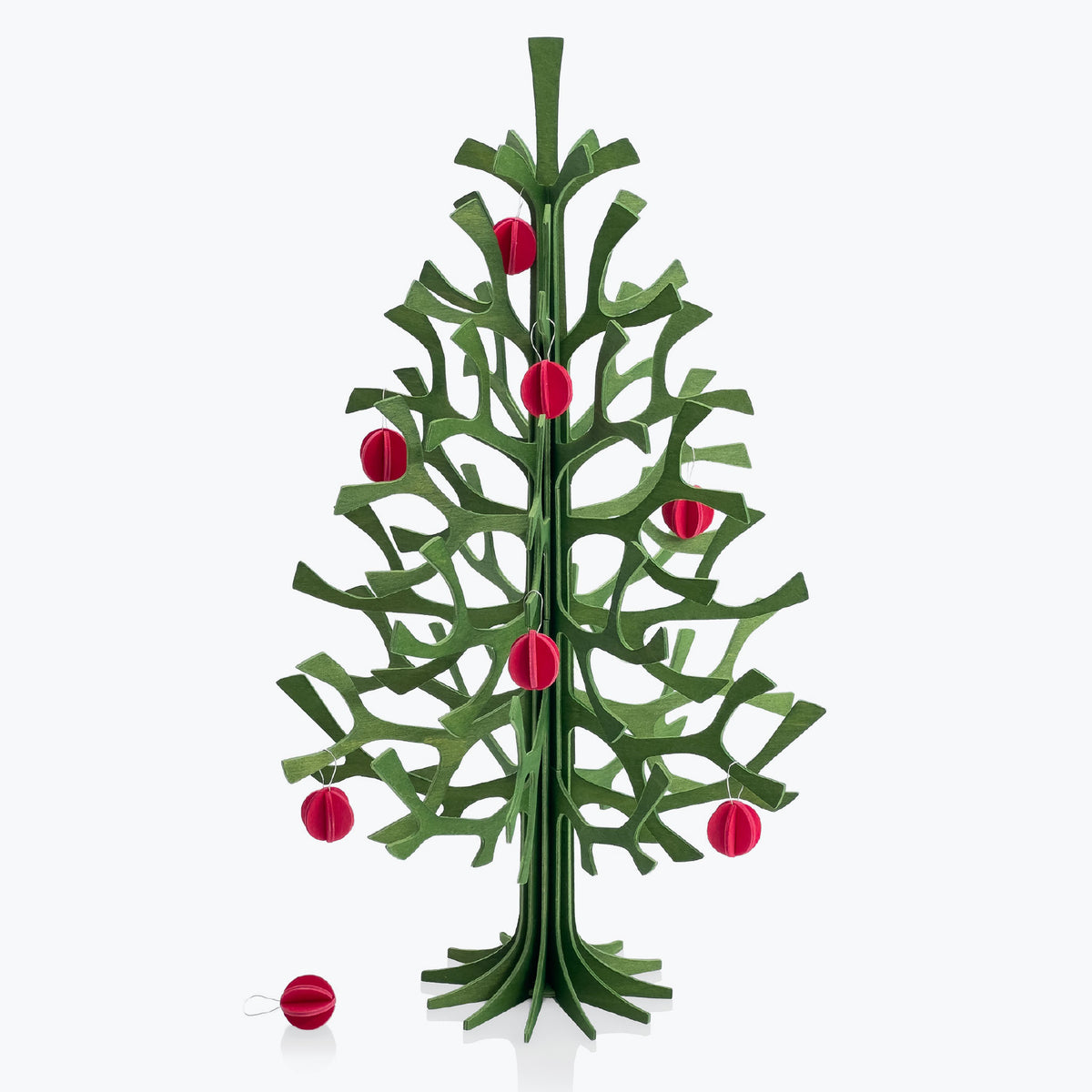 Lovi - Ornament - Spruce Tree - 30cm - Forest Green (Bright Red Minibaubles)