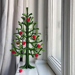 Lovi - Ornament - Spruce Tree - 30cm - Forest Green (Bright Red Minibaubles)