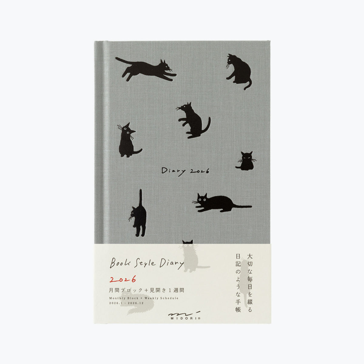 Midori - 2026 Diary - Book Style - B6 - Cats
