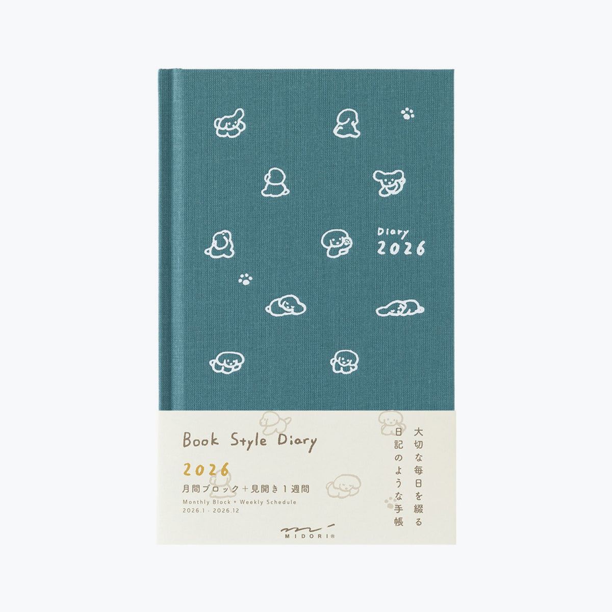 Midori - 2026 Diary - Book Style - B6 - Dogs