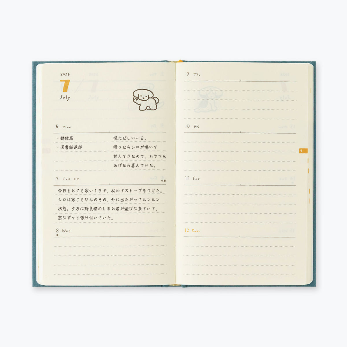Midori - 2026 Diary - Book Style - B6 - Dogs