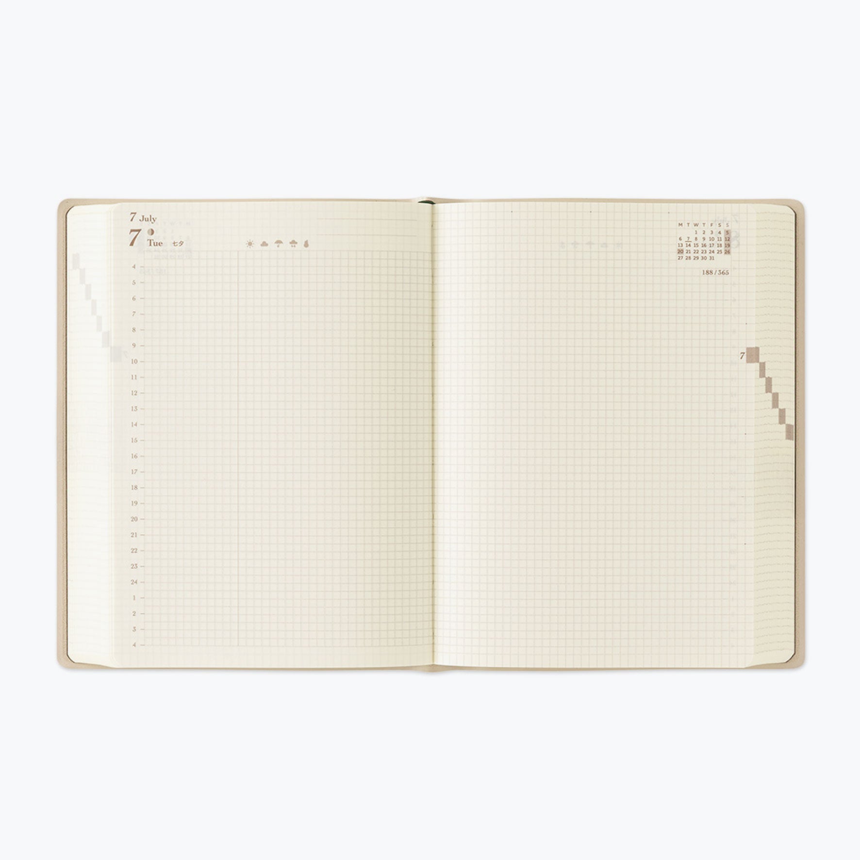 Midori - 2026 Diary - Hibino - A6 - Grey