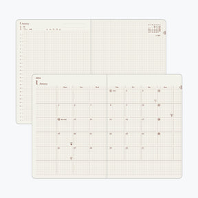 Midori - 2026 Diary - Hibino - A6 - Grey