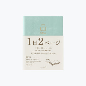 Midori Hibino 2026 A6 diary in blue-green