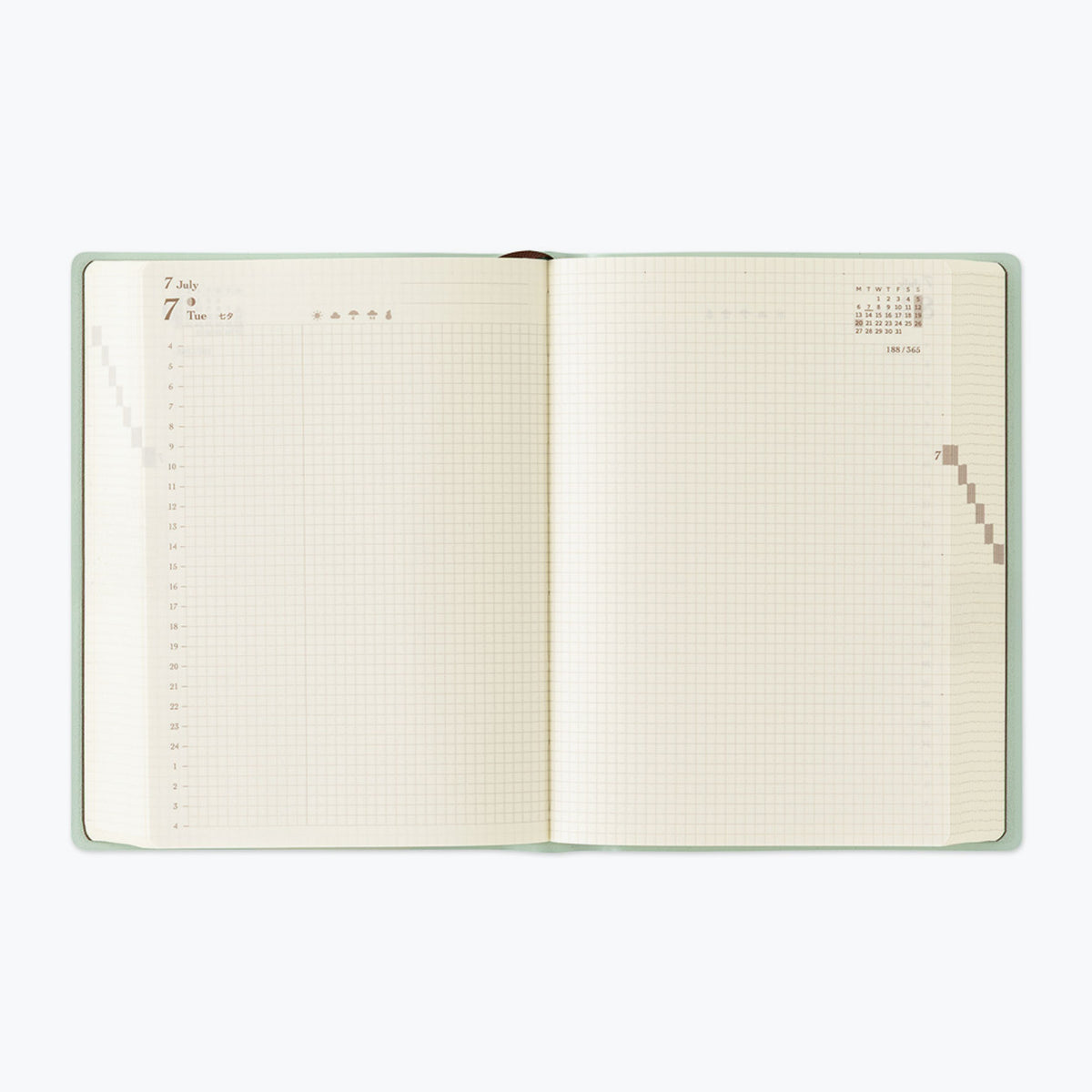 Midori - 2026 Diary - Hibino - A6 - Blue-Green