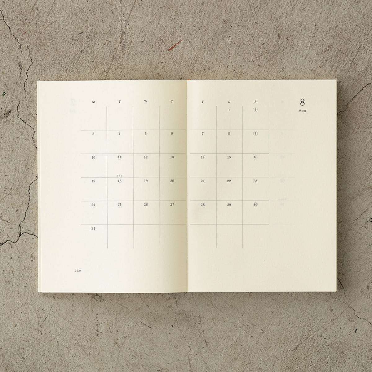 Midori - 2026 Diary - MD Notebook - A5 Thin