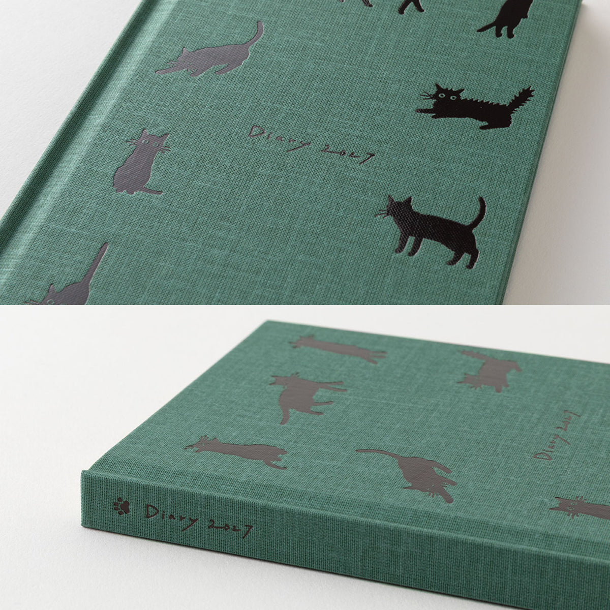 Midori - 2027 Diary - Book Style - B6 - Cats Green
