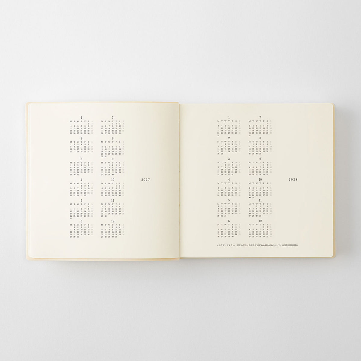 Midori - 2027 Diary - MD 1Day 1Page - A5 Square