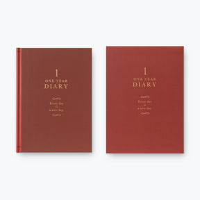 Midori - Daily Journal - One Year Diary - Classic Red