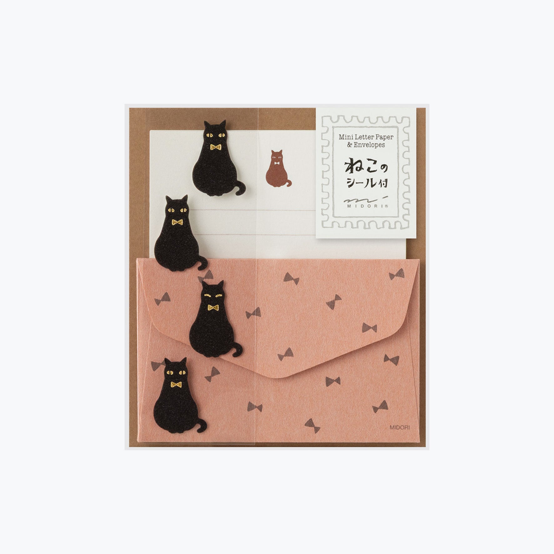 Midori - Letter Set - Animals (Mini) - Black Cat