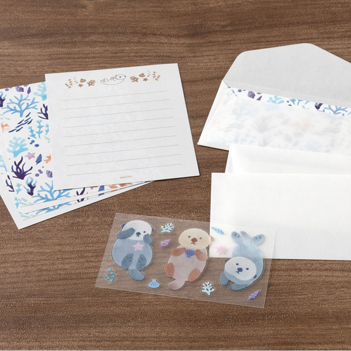 Midori - Letter Set - Animals in Nature - Sea Otter
