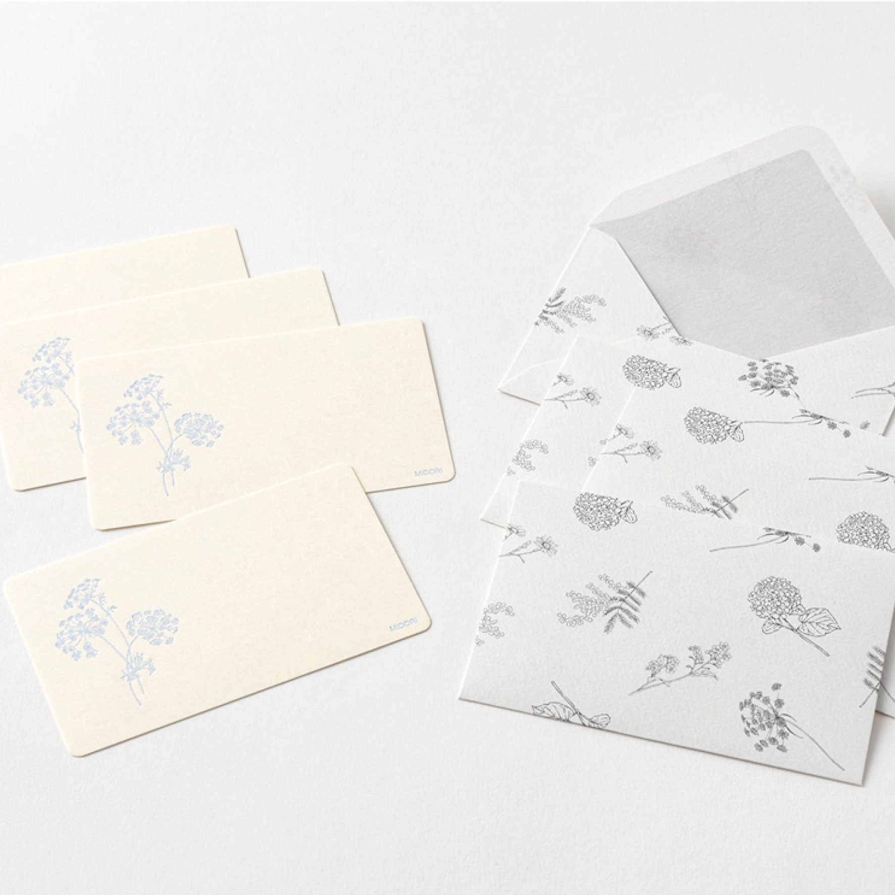 Midori - Card Set - Hanairo Washi - White