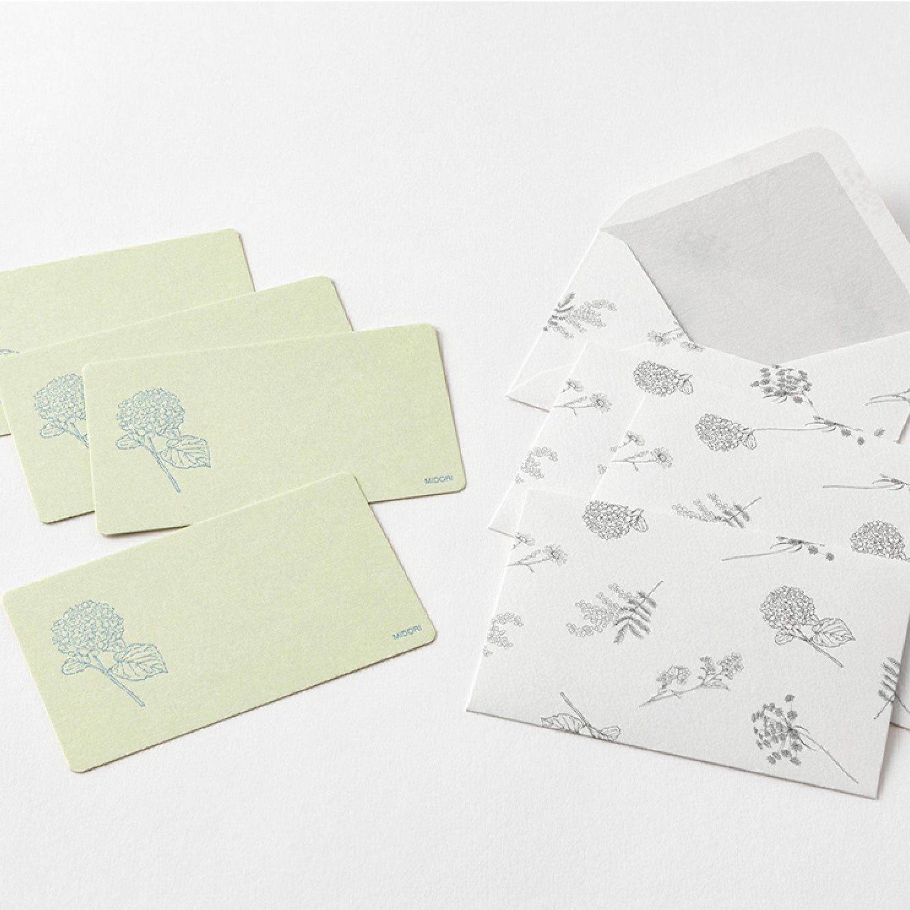 Midori - Card Set - Hanairo Washi - Green