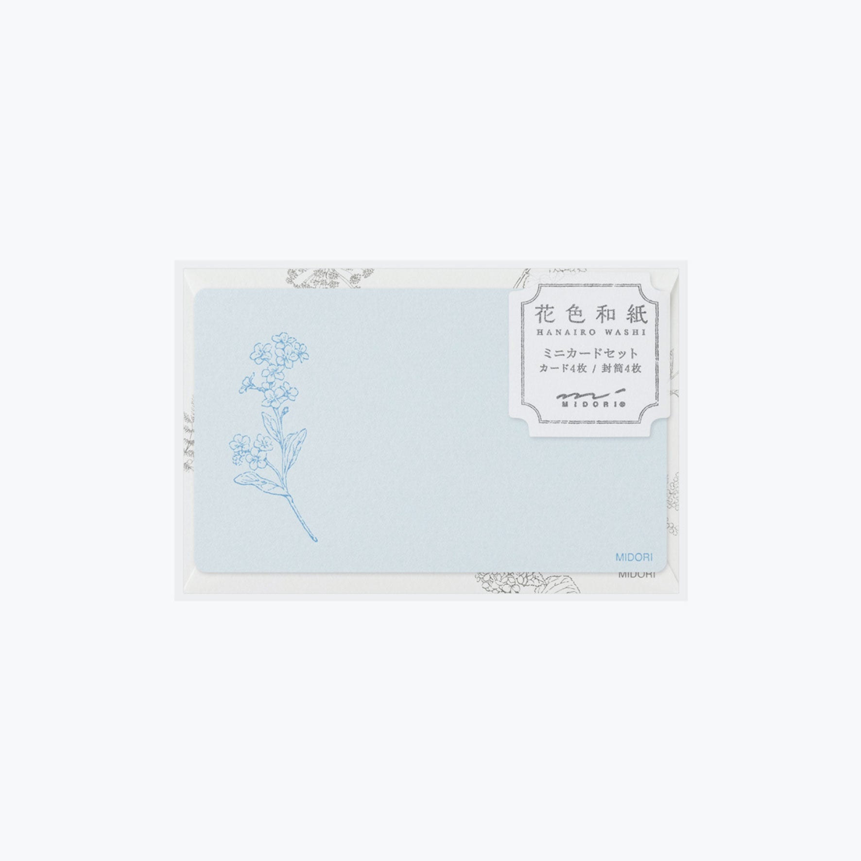 Midori - Card Set - Hanairo Washi - Blue