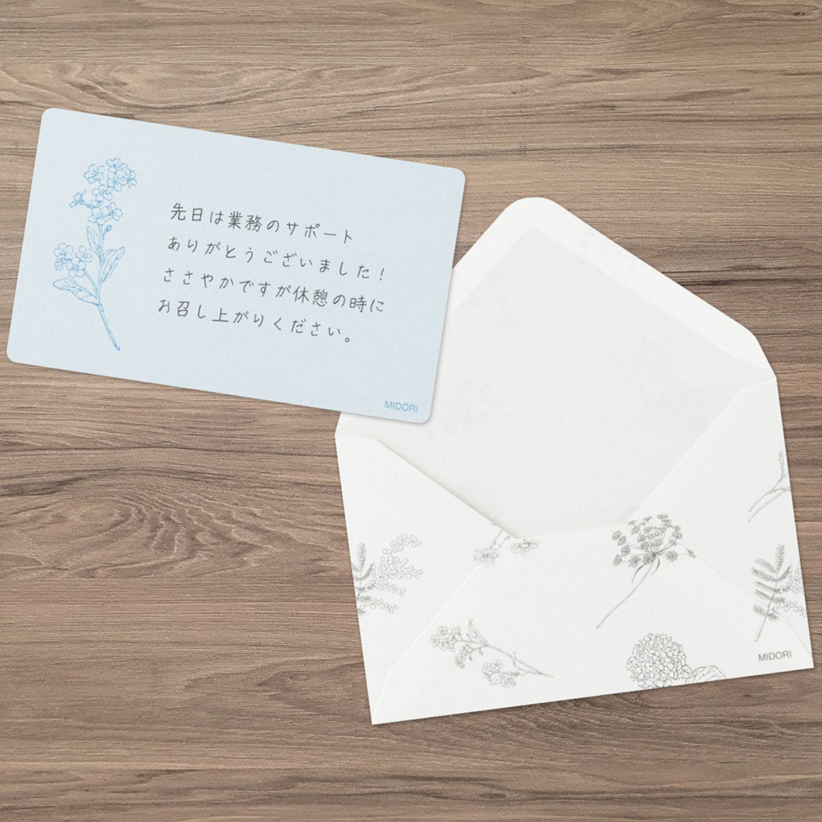 Midori - Card Set - Hanairo Washi - Blue