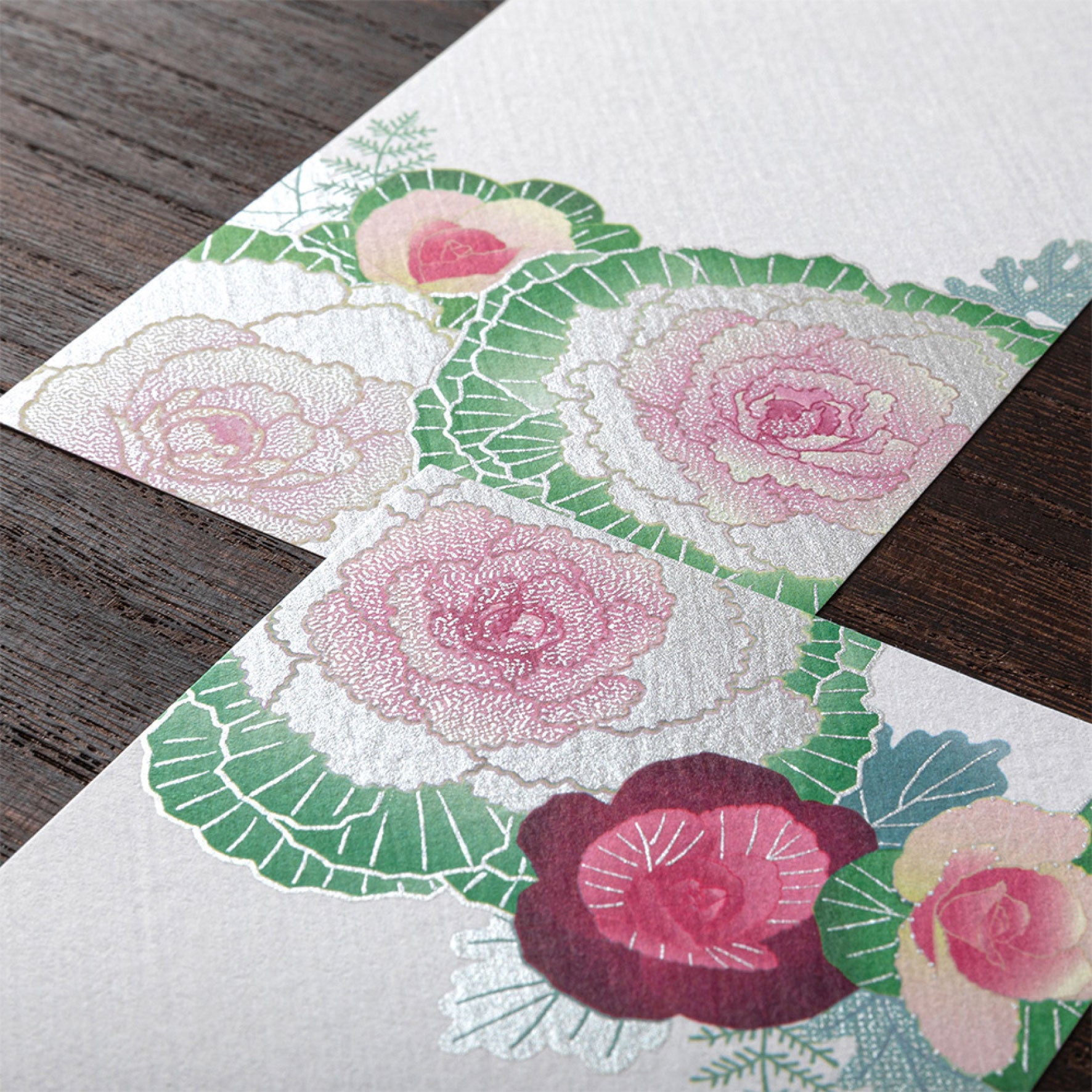Midori - Letter Pad - Kami - Flowering Kale Wreath