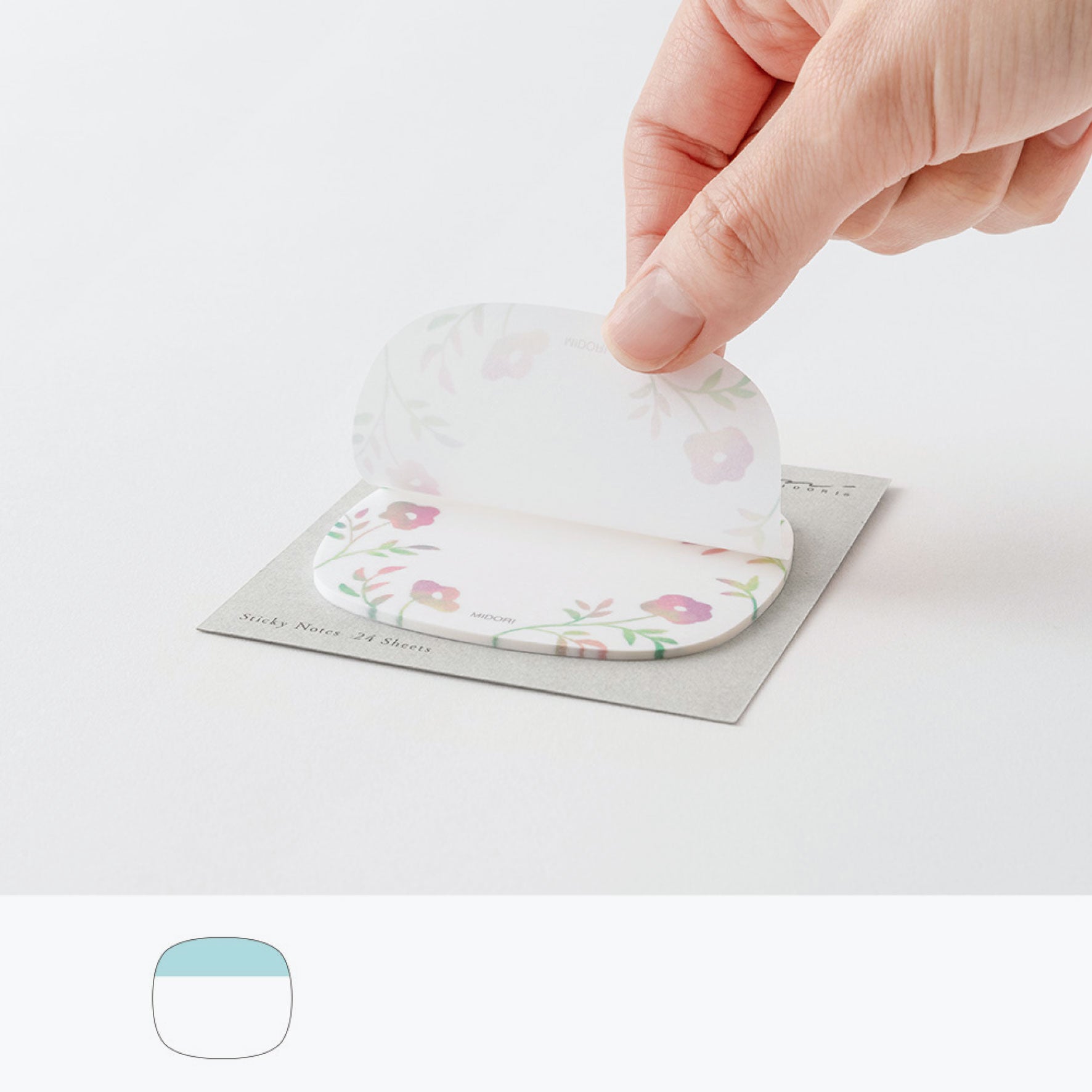 Midori - Notepad - Sticky Notes - Transparent - Flower