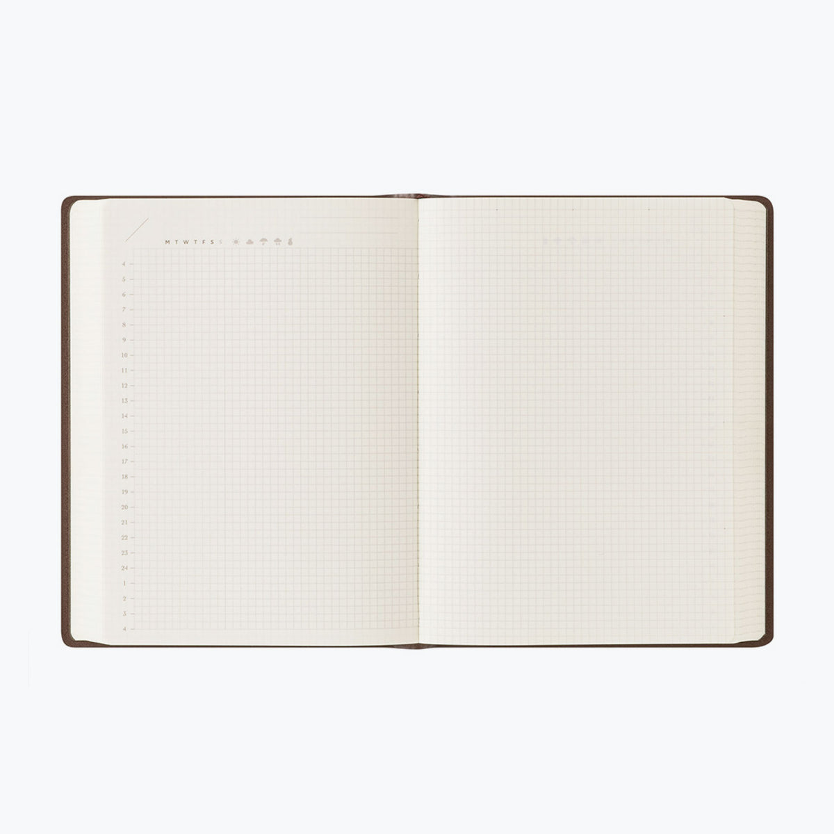 Midori - Planner - Hibino - Free Diary - A6 - Brown