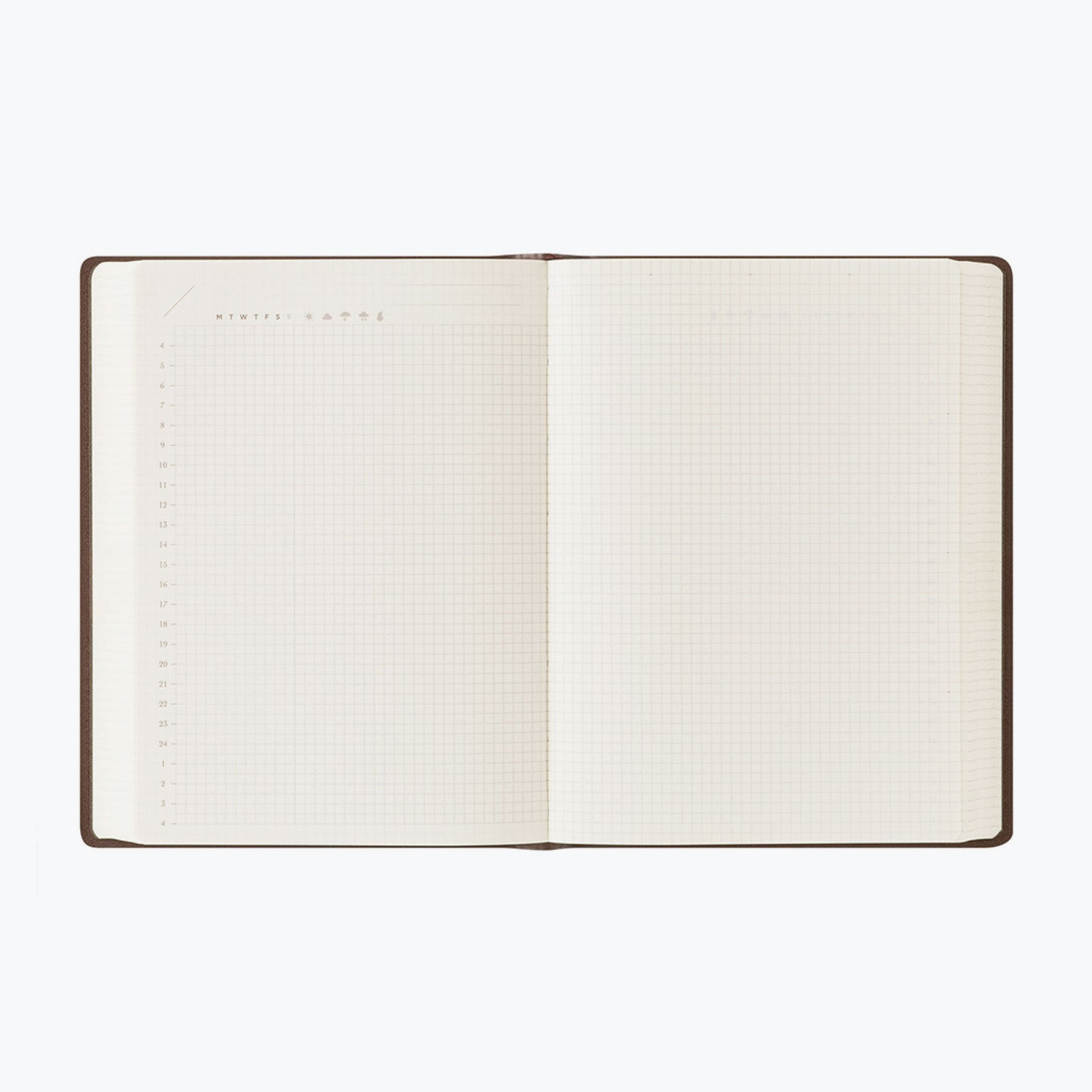 Midori - Planner - Hibino - Free Diary - A6 - Brown