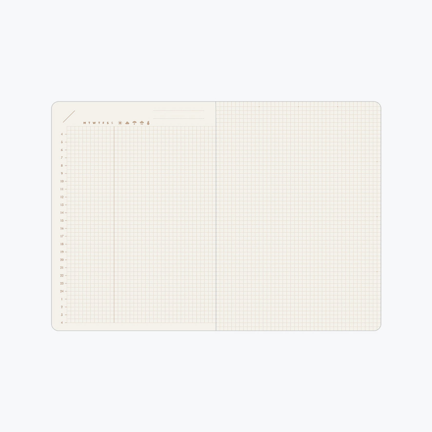 Midori - Planner - Hibino - Free Diary - A6 - Brown