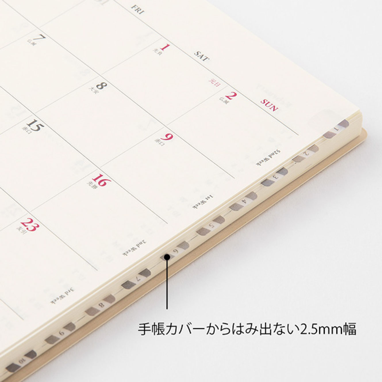 Midori - Planner Sticker - Index Labels - Numbers - Grey