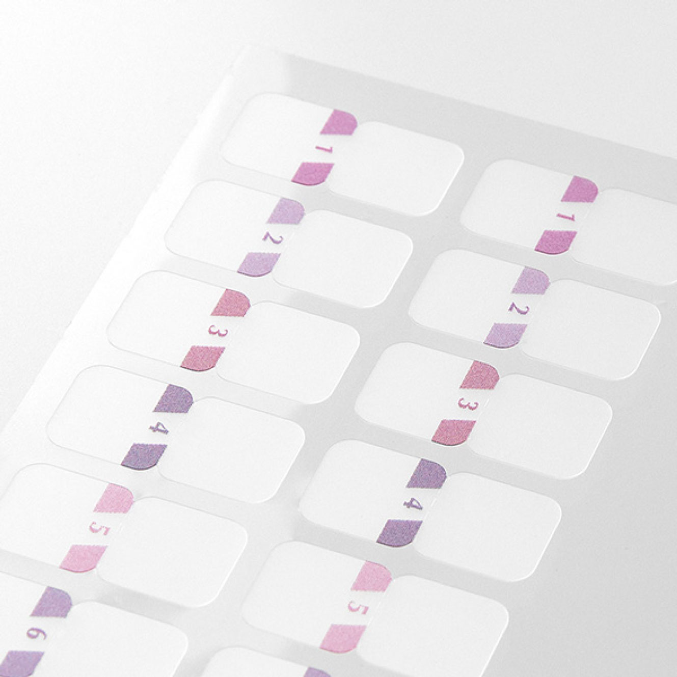 Midori - Planner Sticker - Index Labels - Numbers - Pink