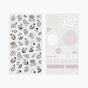 Midori - Planner Sticker - Sticker Collection - Floral Monotone