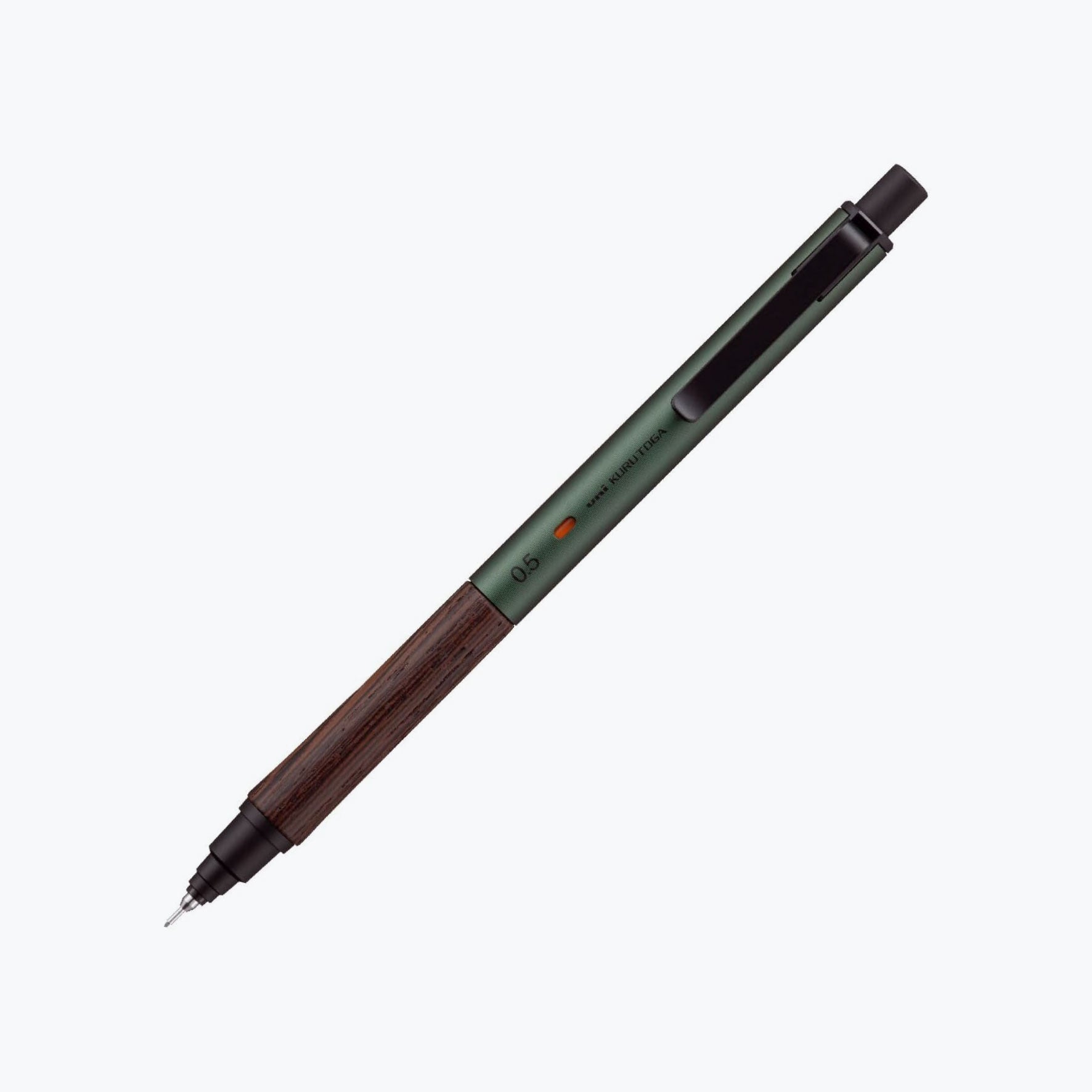 Mitsubishi - Mechanical Pencil - Kuru Toga Wood - Forest Green