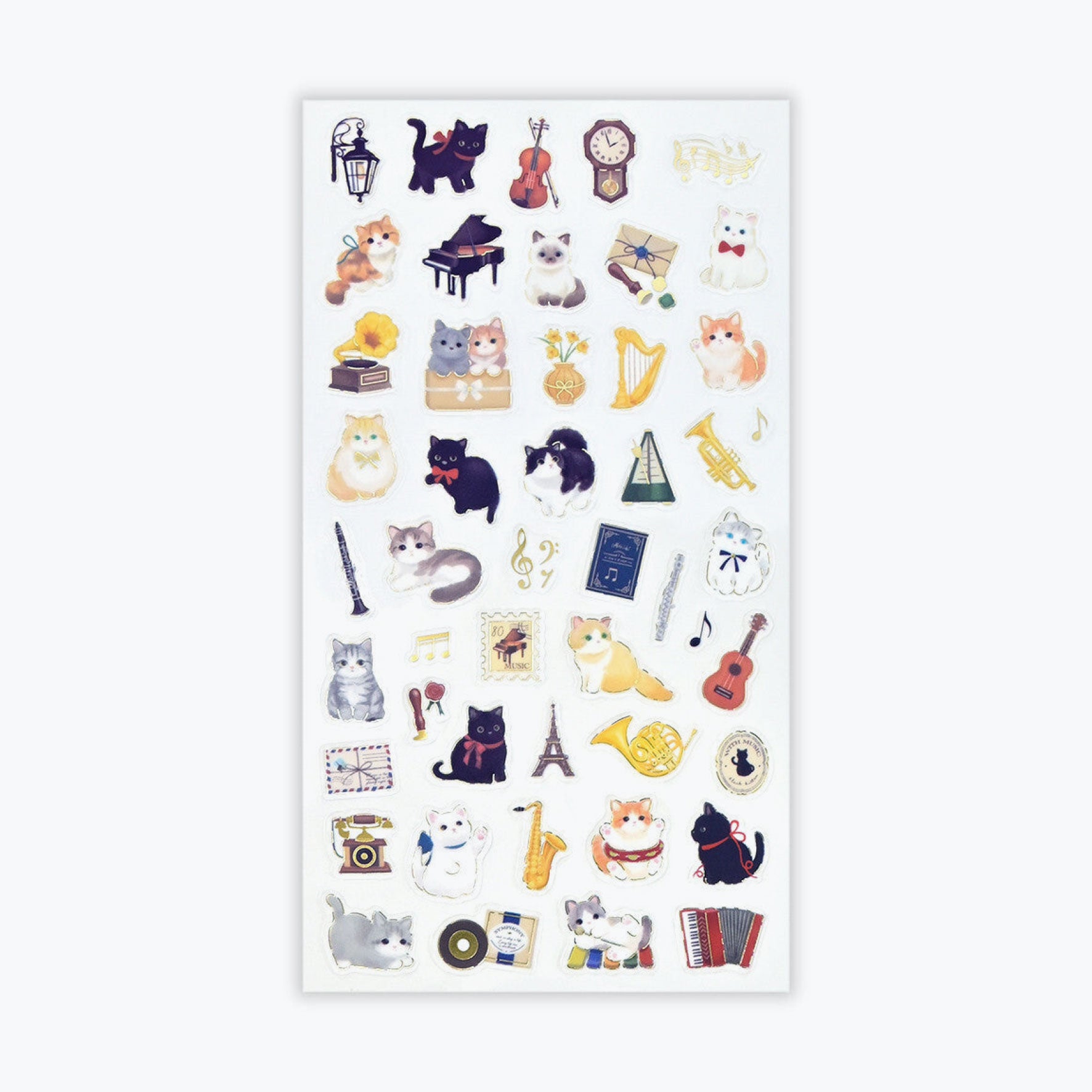NB Japan - Planner Sticker - Mattari Animals Relaxing - Kitten x Music