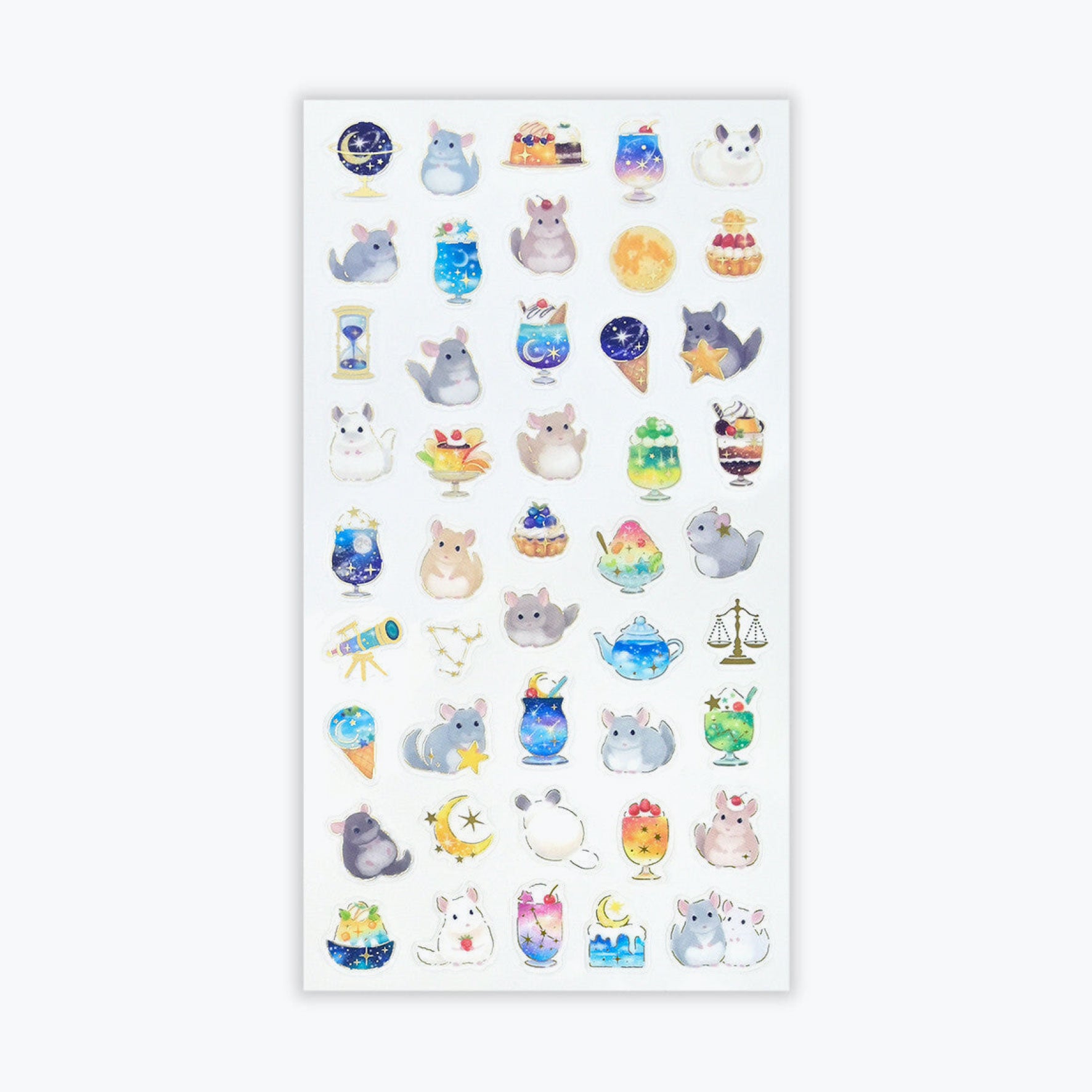NB Japan - Planner Sticker - Mattari Animals Relaxing - Chinchilla x Night Cafe