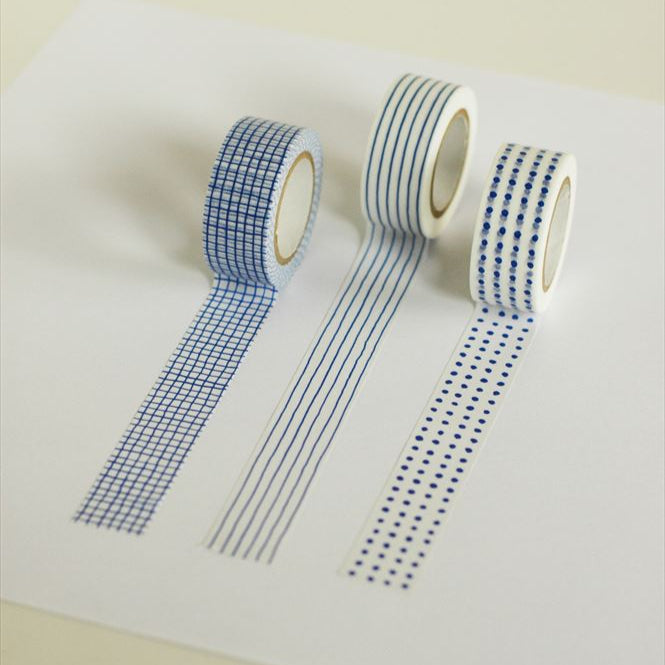 Classiky - Washi Tape - Mitsou (Grid, Blue)